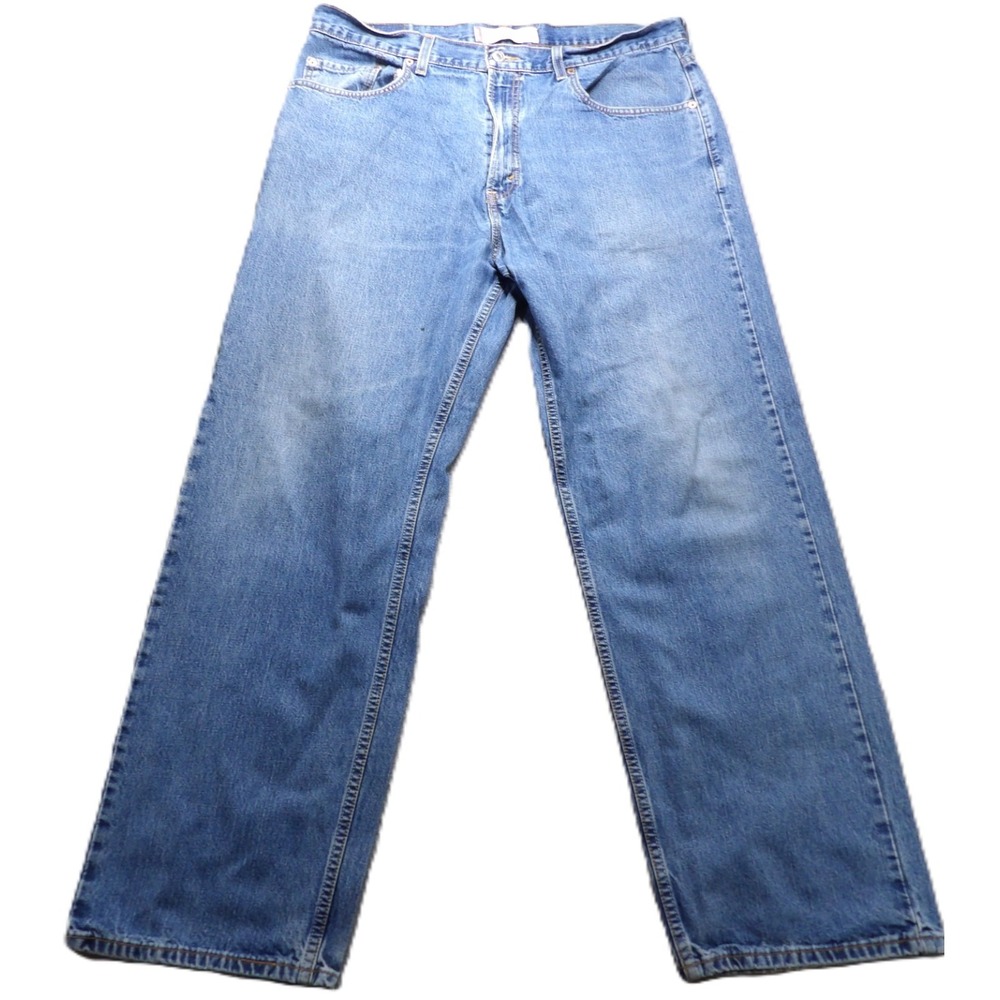 VTG Y2K Levis 569 Jeans Men 36x32 Blue Loose Straight Fit Cotton Denim Pant Logo